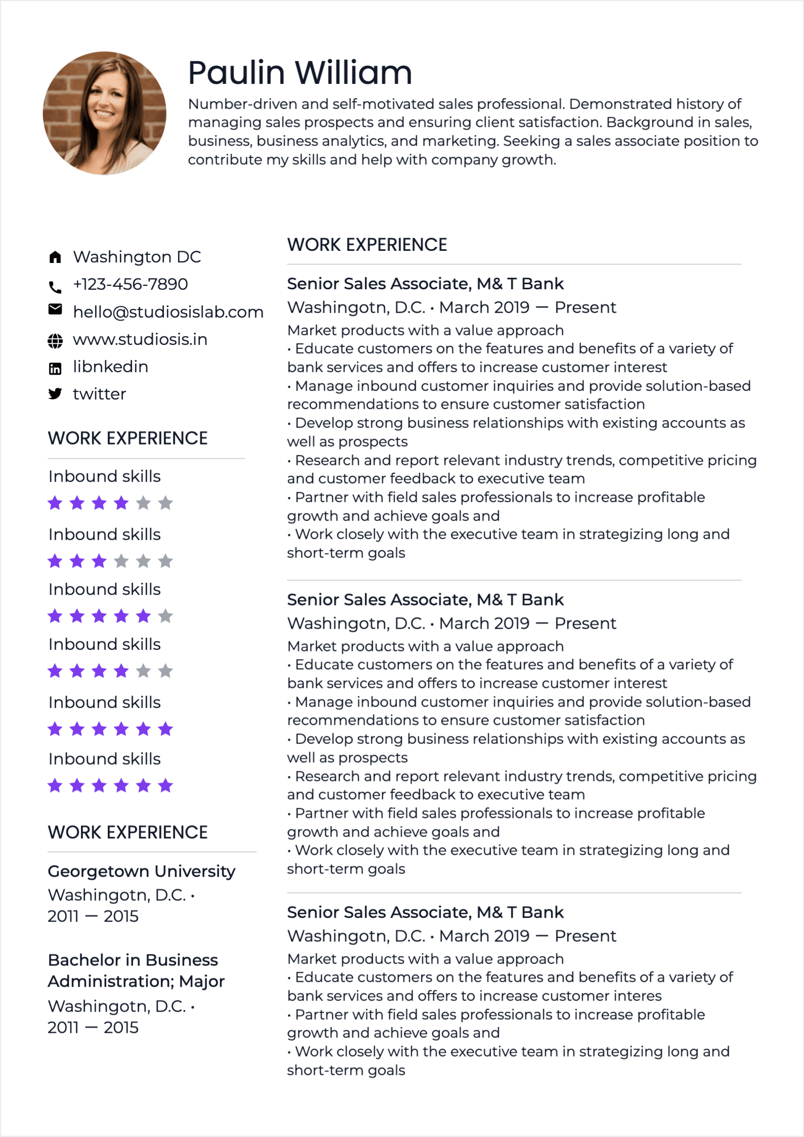 Sales Associate Resume resume template preview